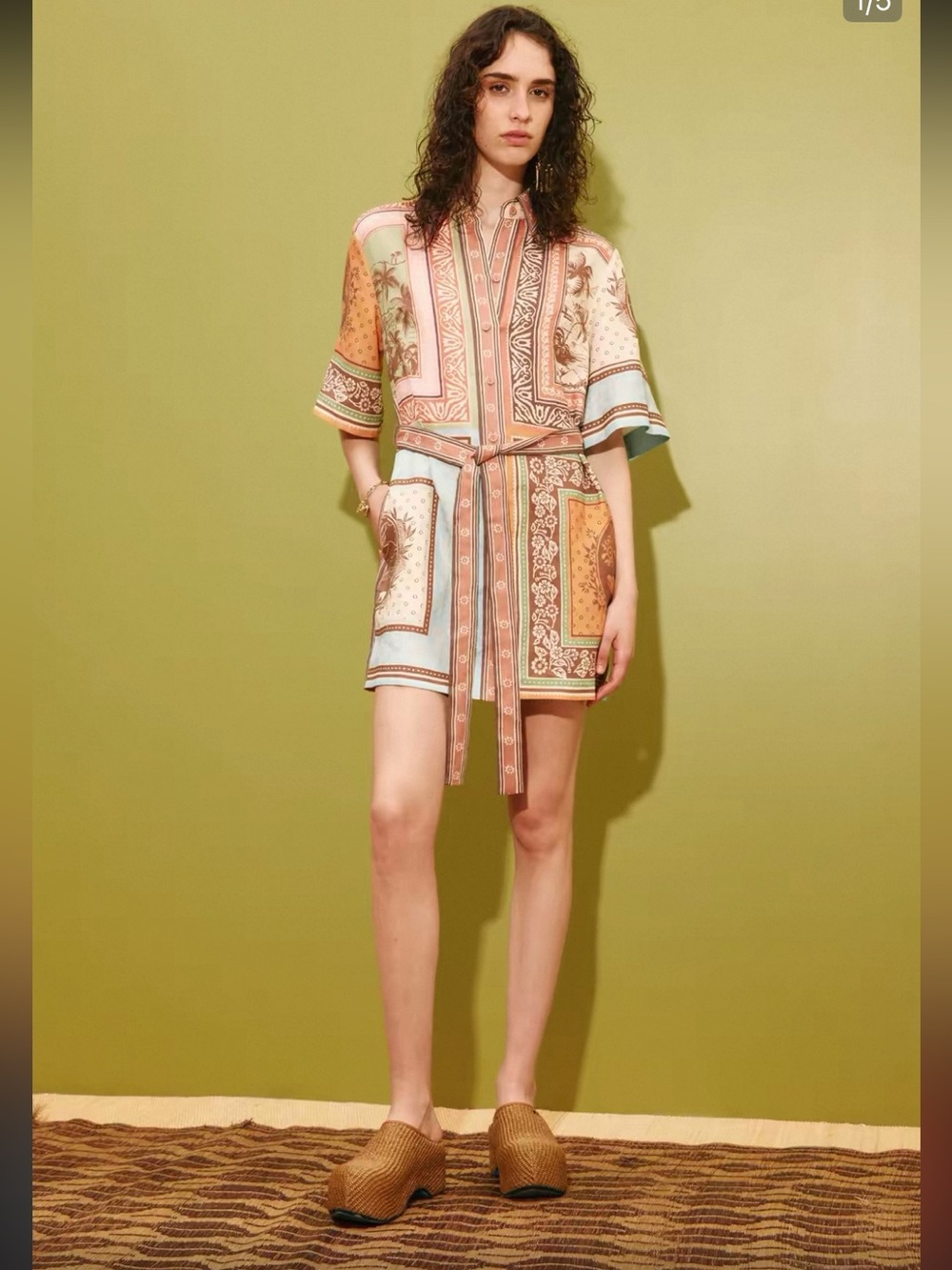 Alemais Alberta printed linen shirt dress